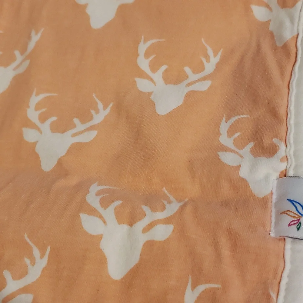 Ana Baby Orange and Green thick burp cloth Set deer stripe 100% Organic cotton